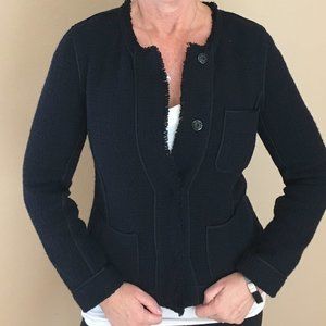 VINCE Tweed Snap Front Jacket. Navy.  Size 10